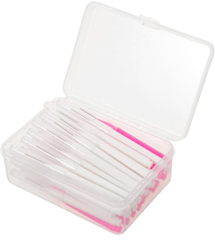 DEARMAMY Lot de 50 Brosses de Nettoyage pour Pommeau de Petites Brosses Anti-obstruction Poils Doux pour Salle de Bain et Nettoyage Précis des Petits Trous Blanc et Rose