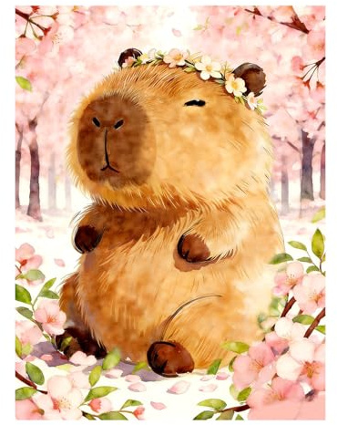 Diamond Painting Zubehör Set Erwachsene Diamond Painting Capybara Bilder 30x40cm Diamantpunkte Malen Bastelset Wanddekoration Wohnzimmer Zuhause Aesthetic Room Decor Geburtstagsgeschenk für Frauen