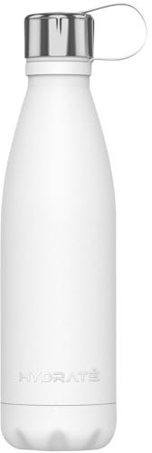 HYDRATE Super Insulated Stainless Steel Water Bottle - 500ml - Bpa Free Metal Water Bottle, Leakproof, Reusable Vacuum Drinking Thermos Flask - 24 Hours Cold & 12 Hours Hot Water Bottle