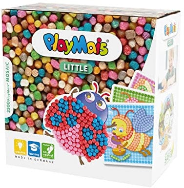 Playmais MOSAIC Little Bug Kreativ-Set zum Basteln für Kinder ab 3 Jahren | Über 2.300 Stück & 6 Mosaik Klebebilder mit Käfer, Biene & Co | Fördert Kreativität & Feinmotorik | Natürliches Spielzeug