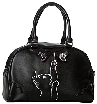 Banned Apparel Modell Gesicht VINTAGE STICKEREI KUNSTLEDER SCHWARZ Rucksack