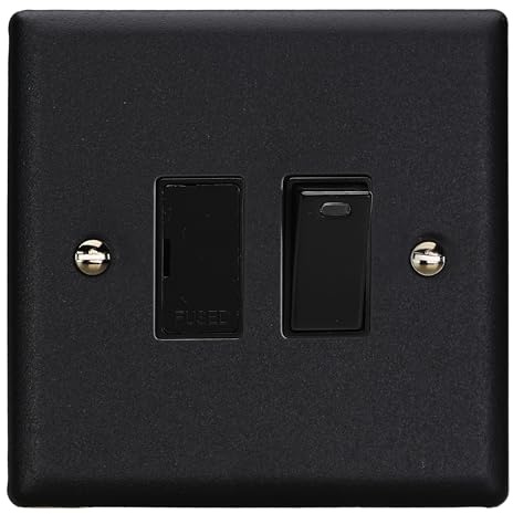 Varilight Switched Fused Spur with Neon - Urban Matt Black with Black Insert, XY6NB.MB