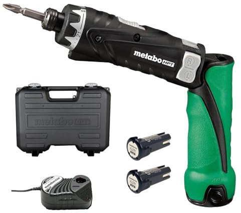 Metabo HPT 3.6V Lithium Ion Cordless Screwdriver Kit, Compact and Lightweight Power Screwdriver with 2 x 1.5Ah Batteries and Quick Charger, 21 + 1 Clutch Settings and Built-In LED Light, DB3DL2