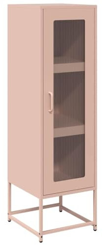 HETFTJN Mobile Dispensa Credenza Soggiorno Mobile Bagno Credenze e Buffet Sala da Pranzo - Credenza Rosa 36x39x123 cm Acciaio Laminato a Freddo per Cucina Interno Casa Salotto Soggiorno