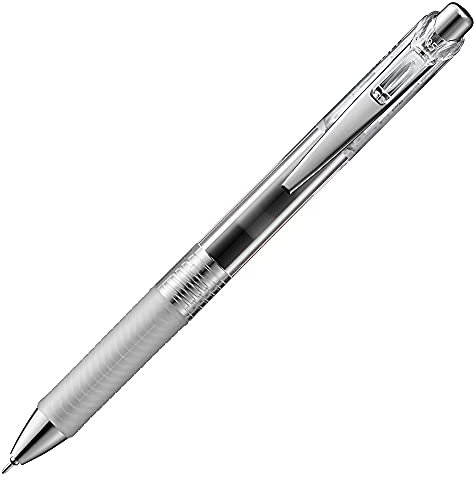 Pentel Energel Pure BLN75TL-AX Gel-Tintenroller, Schwarz, 0.5 mm Strichstärke, Nadelspitze, Druckmechanik, nachfüllbar, 1 Stück (1er Pack)