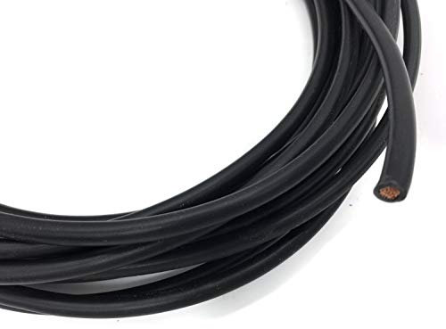 eXODA Cable de batería 10 mm² 10 m de cable de cobre negro H07V-K10 de una pieza