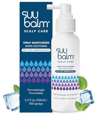 Suu Balm Scalp Care, Rapid Soothing Scalp Relief Spray Moisturiser Treatment, Itchy Scalp Treatments, Spray for Itchy Dry Scalp, Leave In Treatment for Itchy, Sensitive skin, Derm-Formulated (100ml)