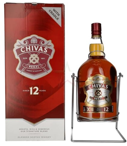 Chivas Regal 12 Years Old Blended Scotch Whisky mit Schwenkständer und Ausgießer 40,00% 4,50 Liter
