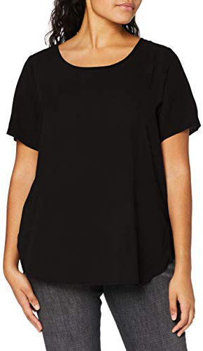 Only Carmakoma Damen Carvica Aop Top Noos T Shirt, Schwarz, 54 EU