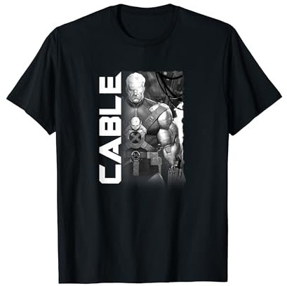 Marvel X-men Cable Black And White Vintage T-Shirt