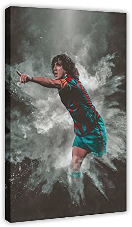 Carles Puyol Fußball-Poster, Leinwand, Wanddekoration, Schlafzimmer, Dekoration, Bild, Sport, Landschaft, Büro, Raumdekoration, Geschenk-Rahmen: 50 x 75 cm