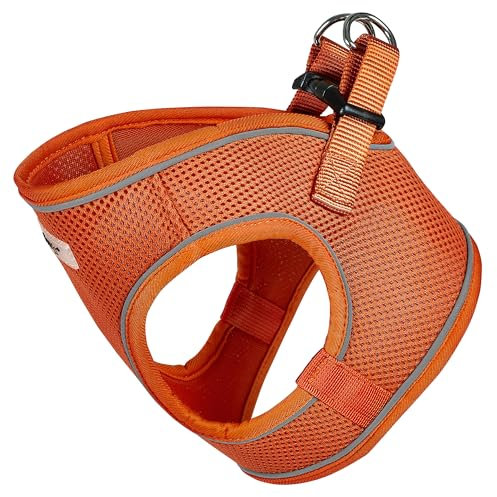 Bunty Voyage Dog Harness, Large - Anti Pull, Escape Proof Harness, Lightweight & Durable, Reflective Trim, Breathable Padded Mesh, Easy Fit, Lead Attachment - Large, Orange