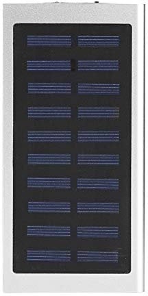 ciciglow Power Bank Kit,10000mAh Dual USB Solar Mobile Power Bank Case DIY Kit,Portable Fast Charge Power Bank Shell DIY Kit(Silver)