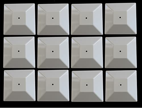 Nominal 4x4 Plastic Fence Post Caps with Nail Hole (3-5/8x 3-5/8) (12, White)