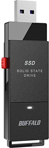 Buffalo External SSD 2TB - Up to 600MB/s - USB-C - USB-A - USB 3.2 Gen 2 (Compatible with PS4 / PS5 / Windows/Mac) - External Solid State Drive Stick - SSD-PUT2.0U3B