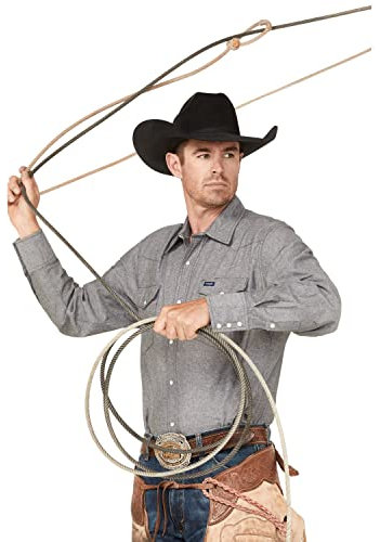Wrangler Herren Westernhemd mit Cowboy-Schnitt, langärmlig, mit Druckknöpfen, verwaschenes Finish Hemd, Mondlose Nacht, XL
