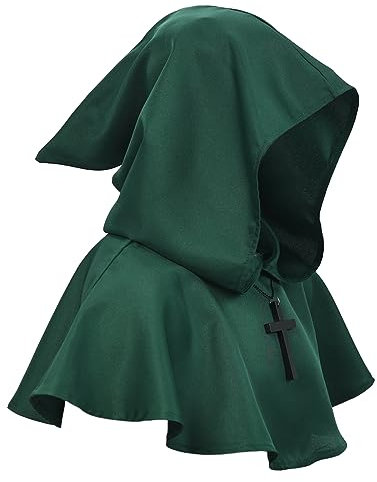 BLESSUME Mönch Gugel Kapuzen Cosplay Kostüm Gugel (Schwarz)