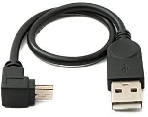 System-S USB 2.0 Kabel 30 cm Mini B Buchse zu Typ A Stecker Adapter Winkel in Schwarz