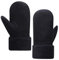 Harssidanzar Herren Winter Fäustlinge,Schaffell Shearling Beheizte Warme Pelzmanschetten Fäustlinge Für Winterkaltes Wetter KM042EU, Schwarz, Größe S