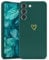 Wirvyuer Coque Compatible avec Samsung S22 Antichoc Coque Silicone TPU avec Motif Coeur d'amour Doré Mignon Étui Protection Complète Souple pour Samsung Galaxy S22 5G (Vert)