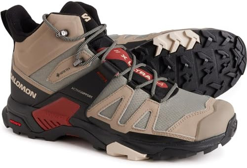 Salomon Herren X Ultra 4 Sneaker, Vintage Khaki Schwarz Burnt Henna, 44 2/3 EU