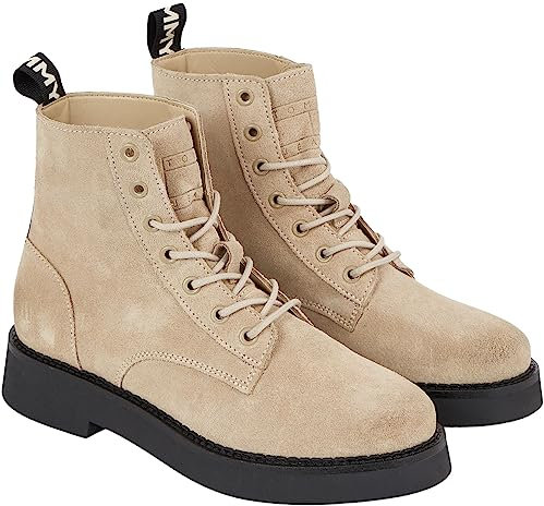 Tommy Jeans Stivali Mezza Gamba Donna Lace Up Stivaletti, Beige (Sandalwood), 38 EU