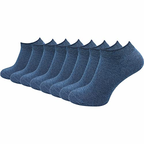 GAWILO Damen & Herren Sneaker Socken aus 100% reiner Baumwolle (8 Paar) | kurze & dünne Natur Füßlinge | ohne drückende Naht über den Zehen