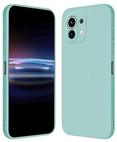 RankOne Custodia per Xiaomi MI 11 Lite / 11 Lite 5G / 11 Lite 5G NE (6.55 Inches) Cover Morbida in Silicone TPU - Ciano chiaro
