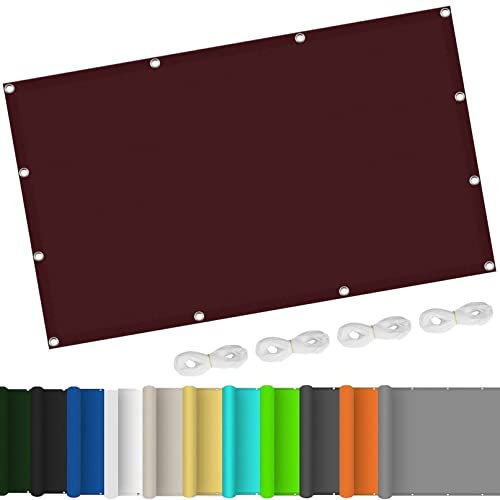 Rectangular Toldo Vela Impermeable 2 x 6.5 m Protección Rayos UV Toldo Resistente Fáciles de Limpiar para Camping e Instalaciones, Vino Tinto