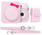 HIYQIN Adorable Case and Photo Album Fits for Fujifilm Instax Mini 12, for Instax Mini 12 Case and Accessories, Mini 12 Carry Bag with Shoulder Strap - Pink