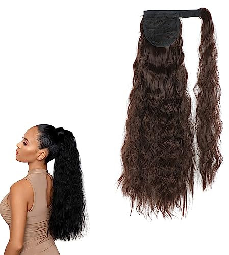 prinfantasy Haarverlängerungen & Perücken Fake Hair Ponytail Extension Gewellt Gewickelt Haarverlängerung Pferdeschwanz Haarteil Zopf Extensions Lockige Lang Kunsthaar Haarteil Synthetik Haare MW052