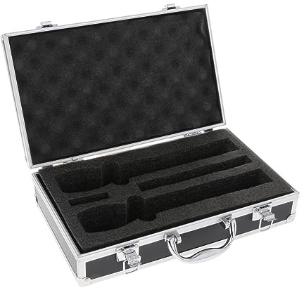 Dickly Mikrofonkoffer, Mikrofon-Aufbewahrungsbox, Schaumstoffkoffer, professioneller, stoßfester Instrumenten-Mikrofon-Tragekoffer, Mikrofonkoffer, hart für, Schwarz