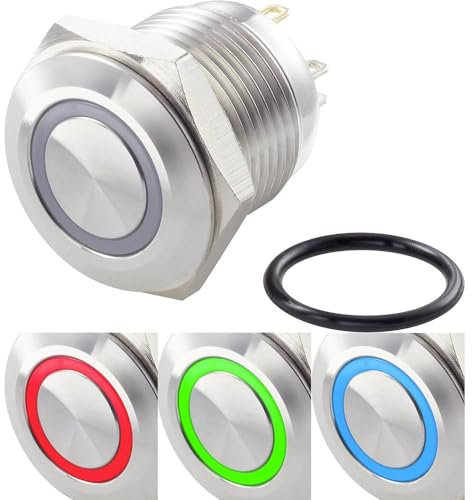 TRU COMPONENTS TC-7494616 TC-GQ16F-10E/42RGB/ Vandalismusgeschützter Drucktaster 48 V/DC 2 A 1 x Aus/(Ein) tastend Rot,