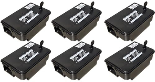 SOLUTRAP - Poste d'appatage sécurisé et Professionnel pour Rats et Autres rongeurs (Lot de 6 unités)