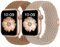 Finoriss Armband Kompatibel mit Apple Watch 38mm 40mm 41mm, Geflochtenes Elastisches Nylon Armband für Apple Watch Series 9 SE 8 7 6 5 4 3, Braun/Milchtee