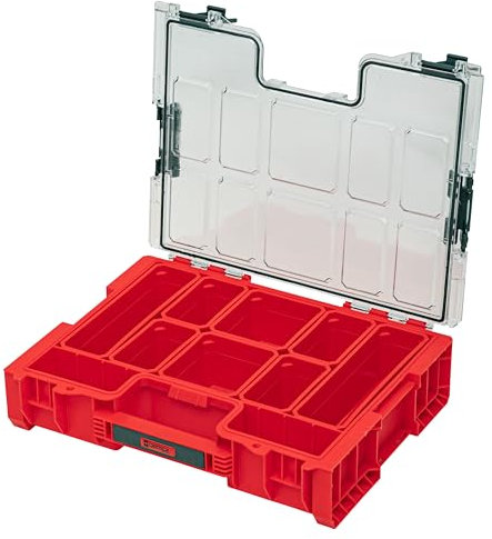 QBRICK SYSTEM Malette Outils Boîtes à Outils Valise PRO Organizer 300 RED Ultra HD Boîte De Tri De Gamme De Vis Rouge 460 x 370 x 135 mm