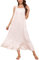 Rubehoow Chemise de nuit longue en coton sans manches avec poches pour femme, Sans manches - Rose vintage, XXL