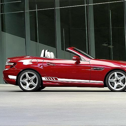 Karosserie Kofferraum Dekoration Aufkleber Taille Linien Aufkleber Tür Seitendekor Aufkleber für Mercedes Benz SLK Class R171 R170 R172 SLK55 AMG SLK200 250,B-White