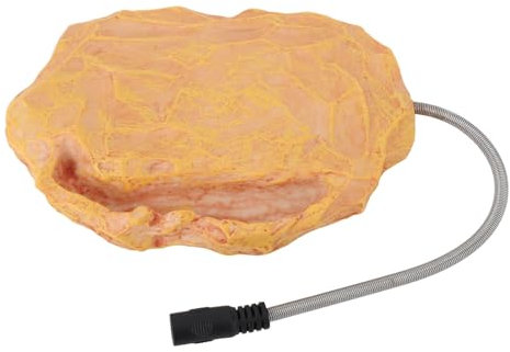Fdit Chauffage pour Reptiles, équipement de Température de Roche, Kit de Terrarium en Pierre Céramique, Chauffage de Patio isolé pour Animaux Tropicaux (Prise UE)