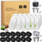 Amzeeniu Filtre Fontaine eau Chat,24 Packs Filtre Fontaine Chat,Remplacement de la Fontaine de Chat,Filtres De Remplacement pour Fontaine à Eau pour fontaine a eau Chat,petkit,12PCS Filtre+Éponge