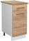 Vicco Küchenunterschrank Fame-Line, Goldkraft Eiche/Weiß, 40 cm, AP Eiche