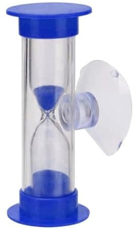Sablier bleu 2 minutes, Minuteur Compte à Rebours avec ventouse en plastique incassable pour brosser les dents, cuisine, jeux, salle de classe, ustensiles de cuisine et gadgets