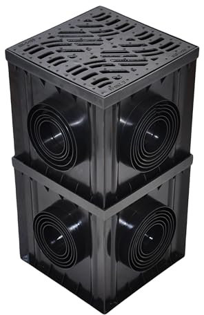 Hofablauf Belastungsklasse C250 Hofsinkkasten Gully Entwässerung 300x300mm 300x600mm Gussrost 25 Tonnen Verschiedene Designs (Welle mit Aufsatzkasten)