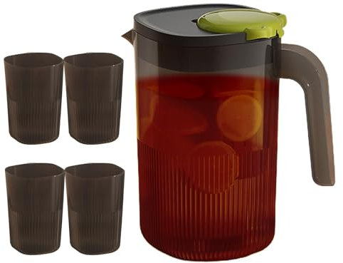 Pichet à eau, pichet à égoutter,Grande carafe à eau pichet à boisson - Machine à thé glacé transparent, pichet à boisson, bouilloire à eau froide, bouteille de citron, pichet à boisson pour réfrigérat