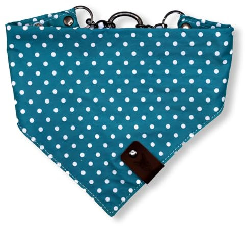 vanClyde® Rome Hundehalstuch, Dreieckstuch, Bandana für Hunde, größenverstellbar, Stilvolles Accessoire in Blau gepunktet mit Karabinerverschluss, Größe M