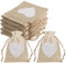 20 Pcs Sacs en Lin, Petits Sacs en Tissu, Pochon Bijoux, Sachets en Jute, Sachet Tissu, Sac Tissu Cordon, Sacs en Jute, Sacs en Coton, Sacs Cadeaux pour Bijoux Anniversaire Mariage Fête, 10 x 8 cm