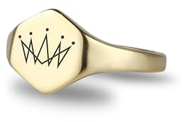 14k Gold Krone Siegelring - Benutzerdefinierte Krone Ring - Königliche Ring - Zarte Krone Ring - Hexagon Geformt Ring