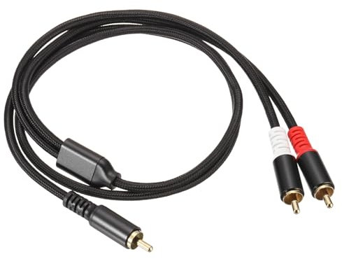 DMiotech RCA Y Cable 3.3ft, 1 RCA Male to 2 RCA Male Y Splitter Stereo Audio Subwoofer Cable for Home Theater, HDTV, Speakers, Hi-Fi Systems, Amplifiers
