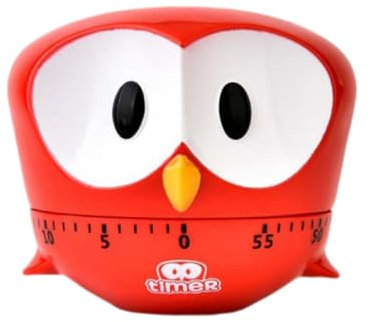 Amosfun Küchenerinnerung Timer Digitaler Wecker Kippen Küchenuhr Ei Wilderer Eule Eierkocher Sofortig Fritteuse Uhren Rot