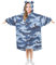 Mnsruu Tragbare Decke für Kinder, mit Kapuze, abstrakte Camouflage, übergroße Decke mit Taschen für Mädchen und Jungen, weiche, warme Sweatshirt-Decke, #01, L